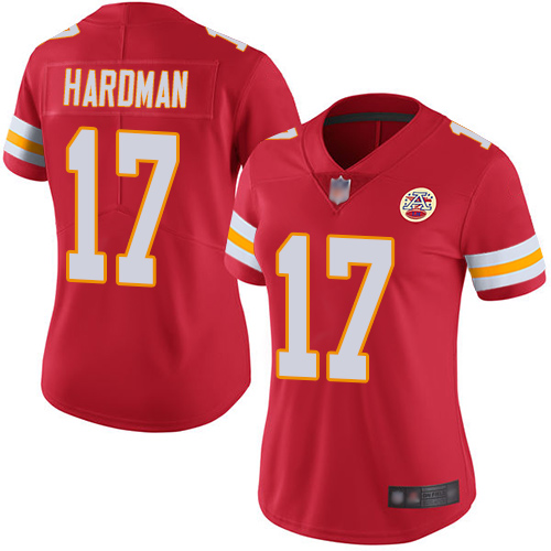 Women Kansas City Chiefs #17 Hardman Mecole Red Team Color Vapor Untouchable Limited Player Football Nike NFL Jersey